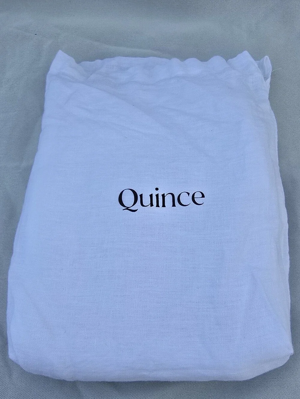Quince Set Of 2 100% European Linen STANDARD white Toffee Piped Pillow Case